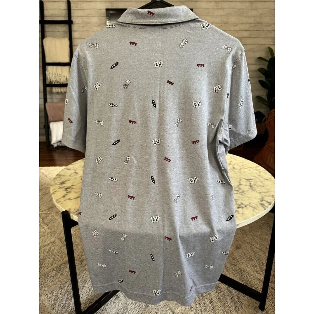 Travis Mathew Heather Gray Hedge your Bets Polo Shirt (Las Vegas) Mens Size S - Picture 3 of 6
